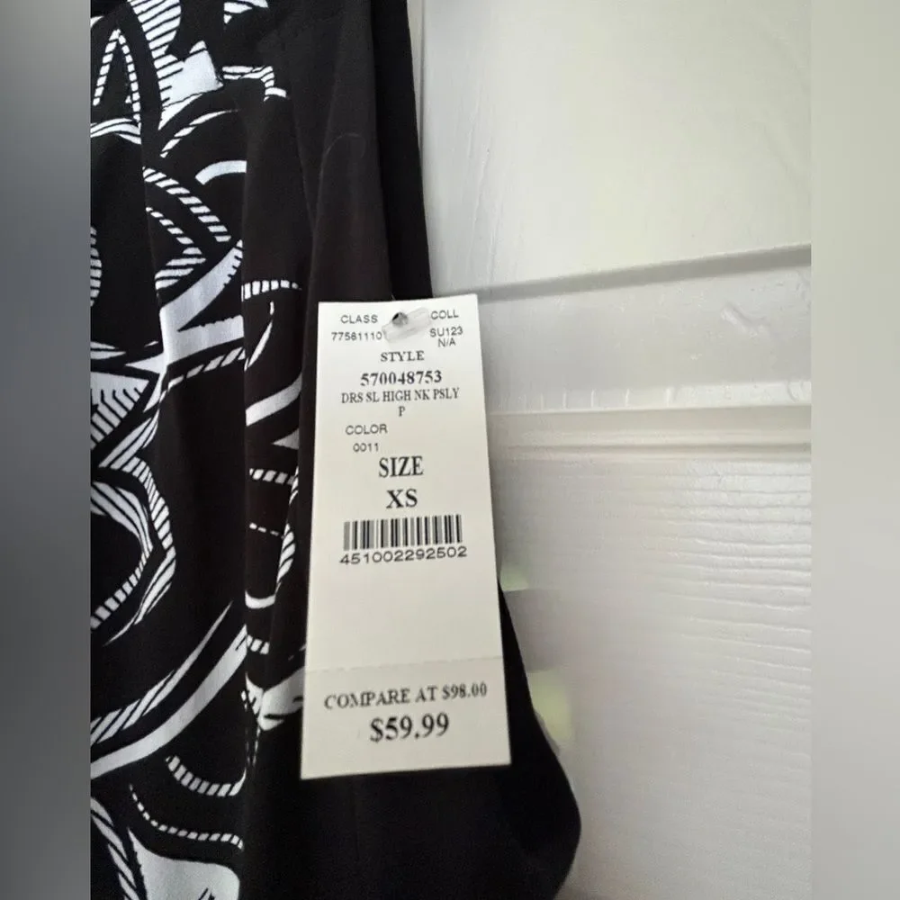 NWT White House Black Market High Neck Paisley Dress